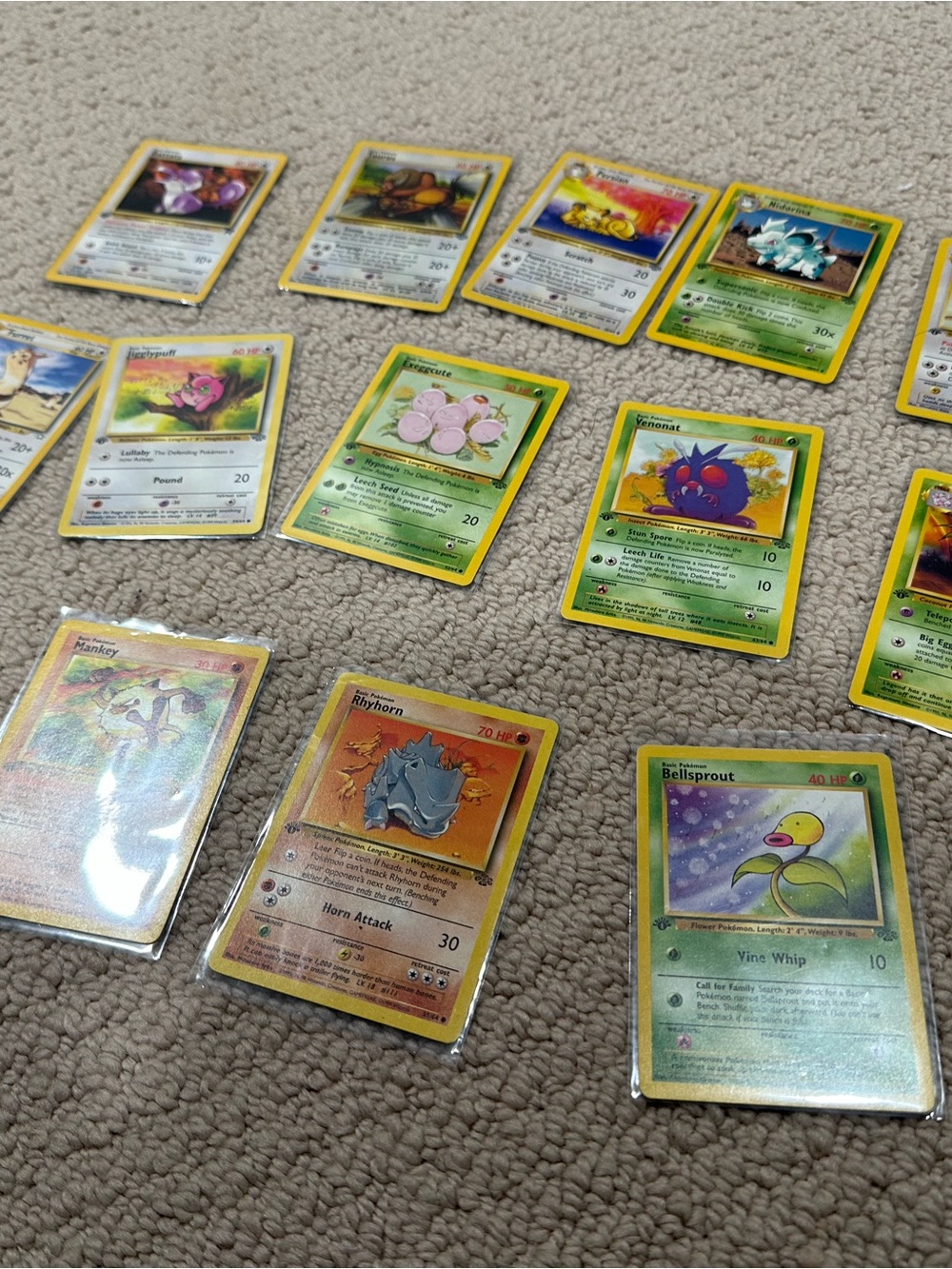Vintage Pokémon Card Lot - Assorted Green/Yellow Cards